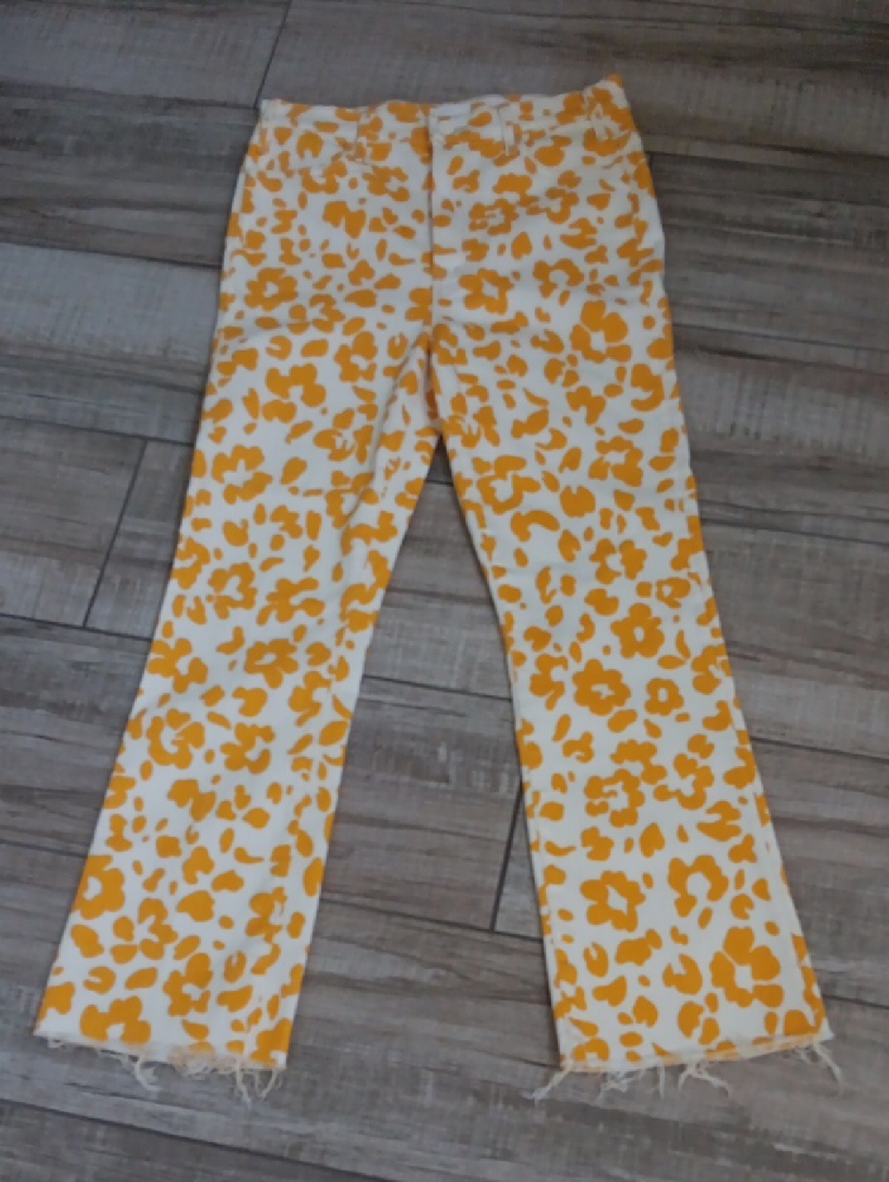 NEW! MOTHER..HUSTLER ANKLE FRAY..FLORAL LEOPARD..SIZE 29
